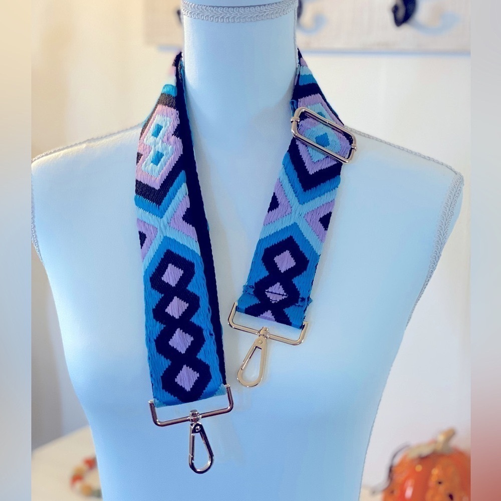 Brand NEW! Aqua Geo Lavender Crossbody Strapππ ~BAG NOT INCLUDED!~ - Picture 3 of 7